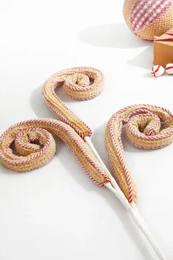 29” Red and White Peppermint Waffle Spray