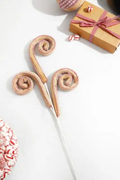 29” Red and White Peppermint Waffle Spray