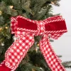 8” Red and White Plaid Bow