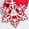 9.8" Red and White Snowflake Ornament