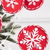 26” Red and White Snowflake Spray