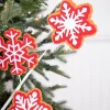 23” Red and White Snowflake Spray
