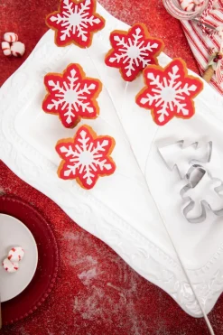 24” Red and White Snowflake Stem
