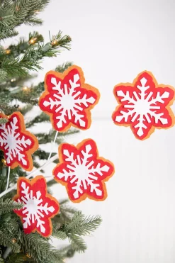 24” Red and White Snowflake Stem