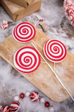 20” Red and White Swirl Candy Stem