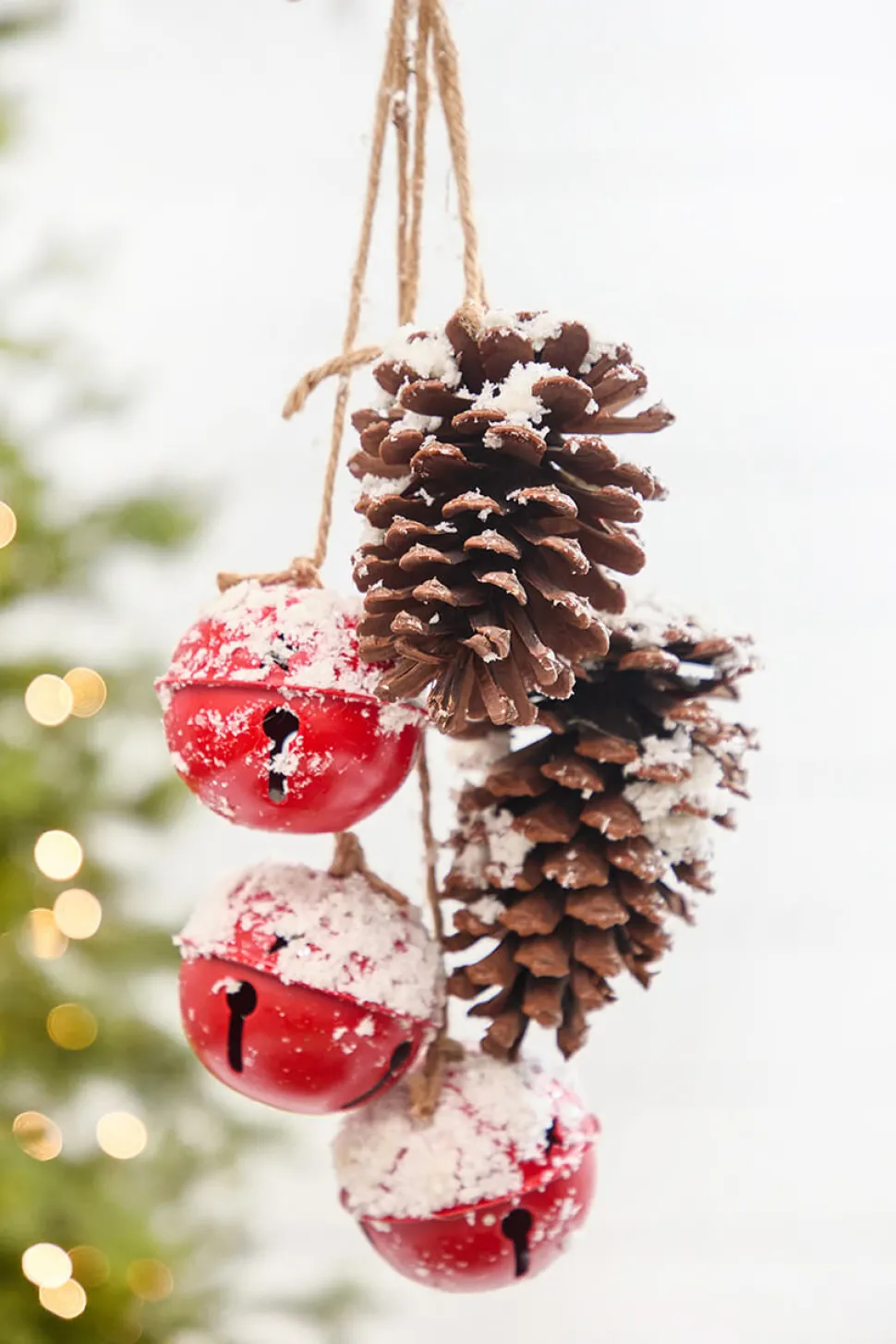 19" Red Bells & Pinecones Ornament