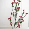 46” Red Berry Branch with Leaves