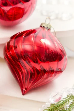 4" - 6" Red Blown Glass Ornament