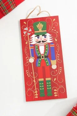 12" Red Blue Green Nutcracker With Candy Sign