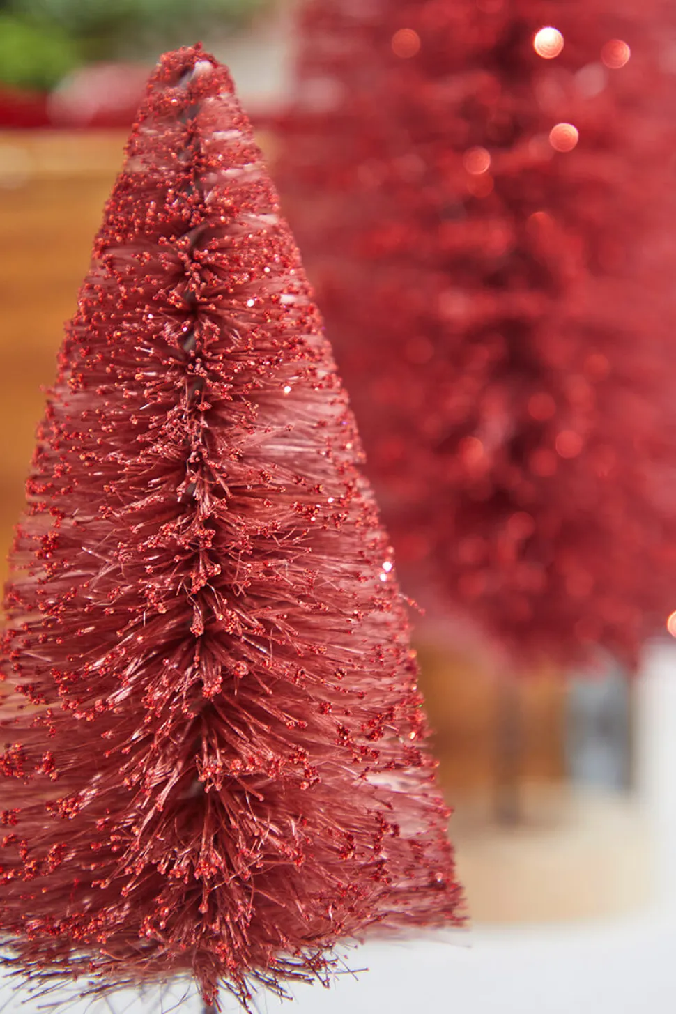 Red Bottle Brush Tree - Set of 3