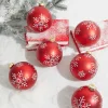 5" Red Christmas Ball Ornaments - Set of 6