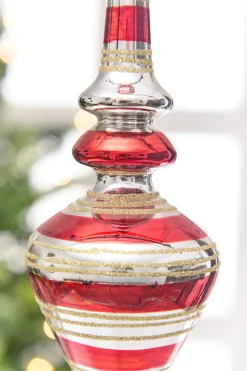 12" - 12.5" Red Glass Finial Ornament