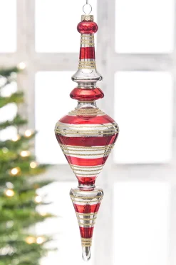12" - 12.5" Red Glass Finial Ornament