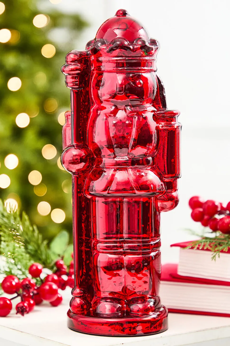 12" Red Glass Nutcracker