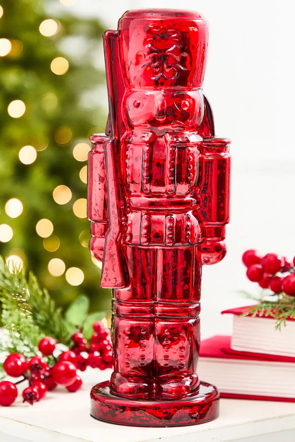 12" Red Glass Nutcracker