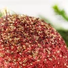 6" Red Glitter Hanger Ball Ornament