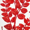 35" Red Glitter/Mica Later Fern Spray