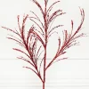 34" Red Glitter Pampas Grass Spray
