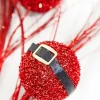 26" Red Glitter Santa Belt Spray