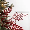 29” Red Glitter Smilax Berry Spray