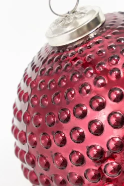 5" Red Hobnail Glass Ornament