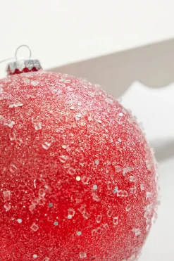 6" Red Ice Gumdrop Ball Ornament