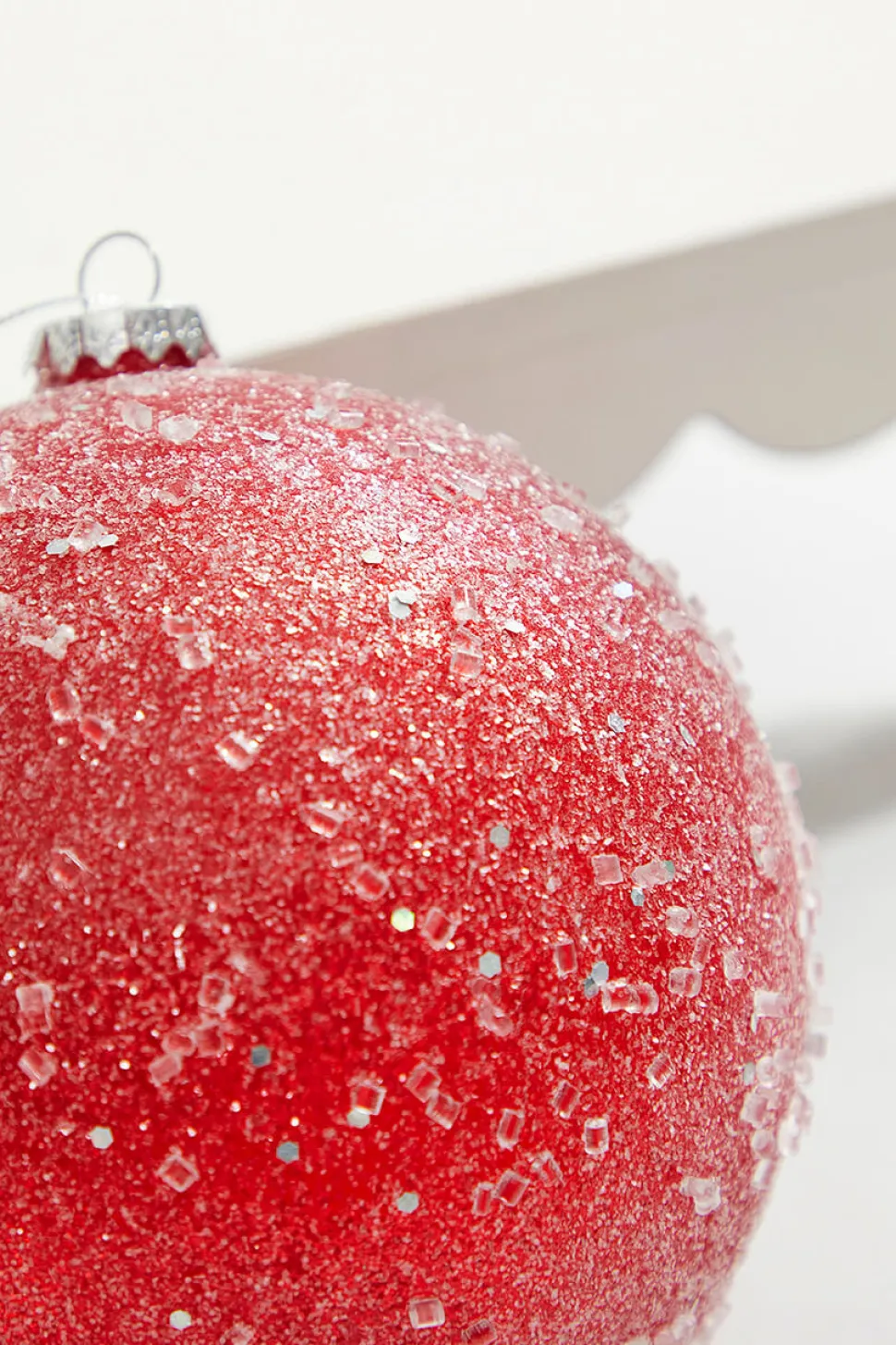 6" Red Ice Gumdrop Ball Ornament