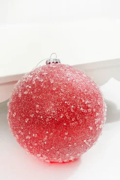 6" Red Ice Gumdrop Ball Ornament