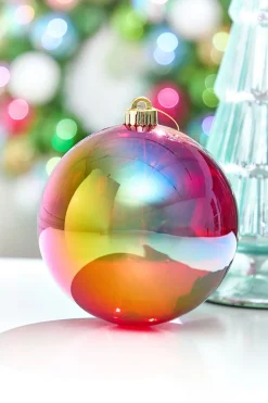 6" Red Iridescent Ball Ornament