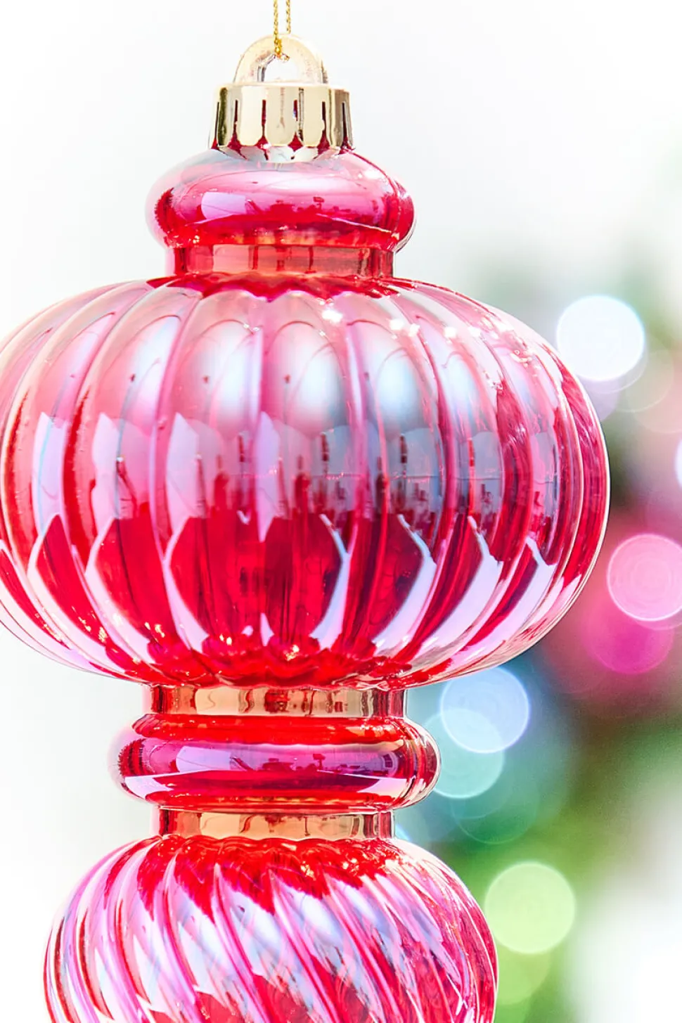 10" Red Iridescent Chandelier Ornament