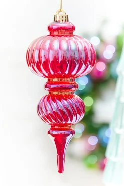 10" Red Iridescent Chandelier Ornament