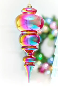 15" Red Iridescent Teardrop Ornament