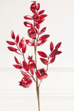 26" Red Metallic Pomegranate Stem
