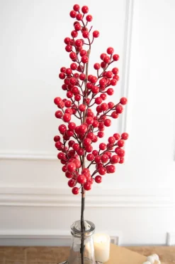 35” Red Orchard Berry Stalk