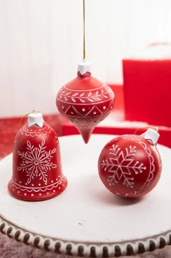 5” Red Resin Snowflake Ornament