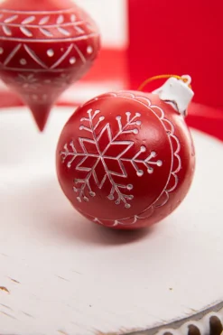 5” Red Resin Snowflake Ornament
