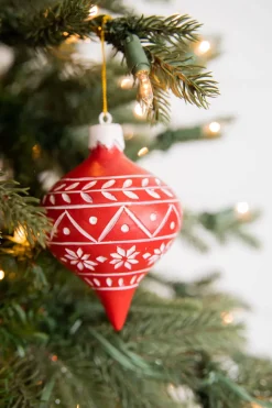 5” Red Resin Snowflake Ornament