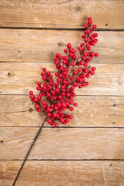 39” Red Tall Berry Spray