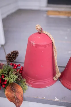 Red Tin Bells - Set of 3