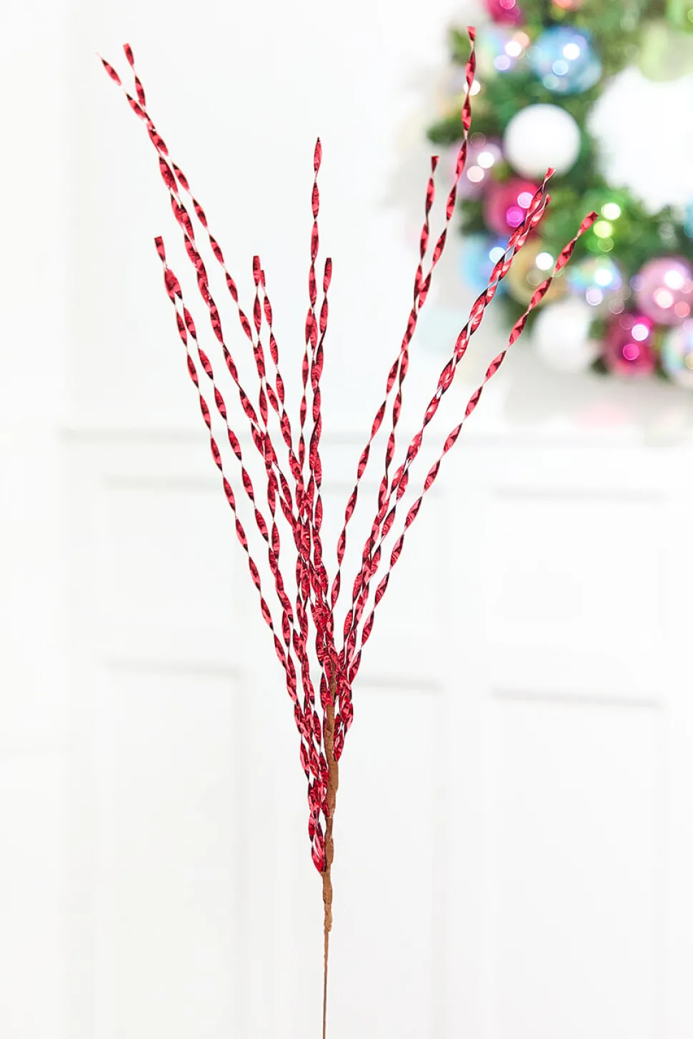 32" Red Twisted Grass Spray