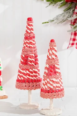 Red & White Clay Dough Candy Tree - Set Of 2