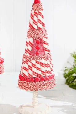 Red & White Clay Dough Candy Tree - Set Of 2