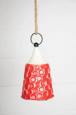 9” Red/White Metal Bell Ornament