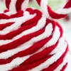 4" Red & White Plush Ball Ornament