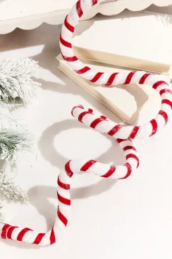 60" Red & White Sweet Candy Stripe Garland