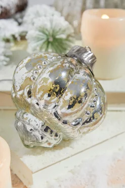 4.5" Regal Beaded Elizabethan Mercury Glass Ornament