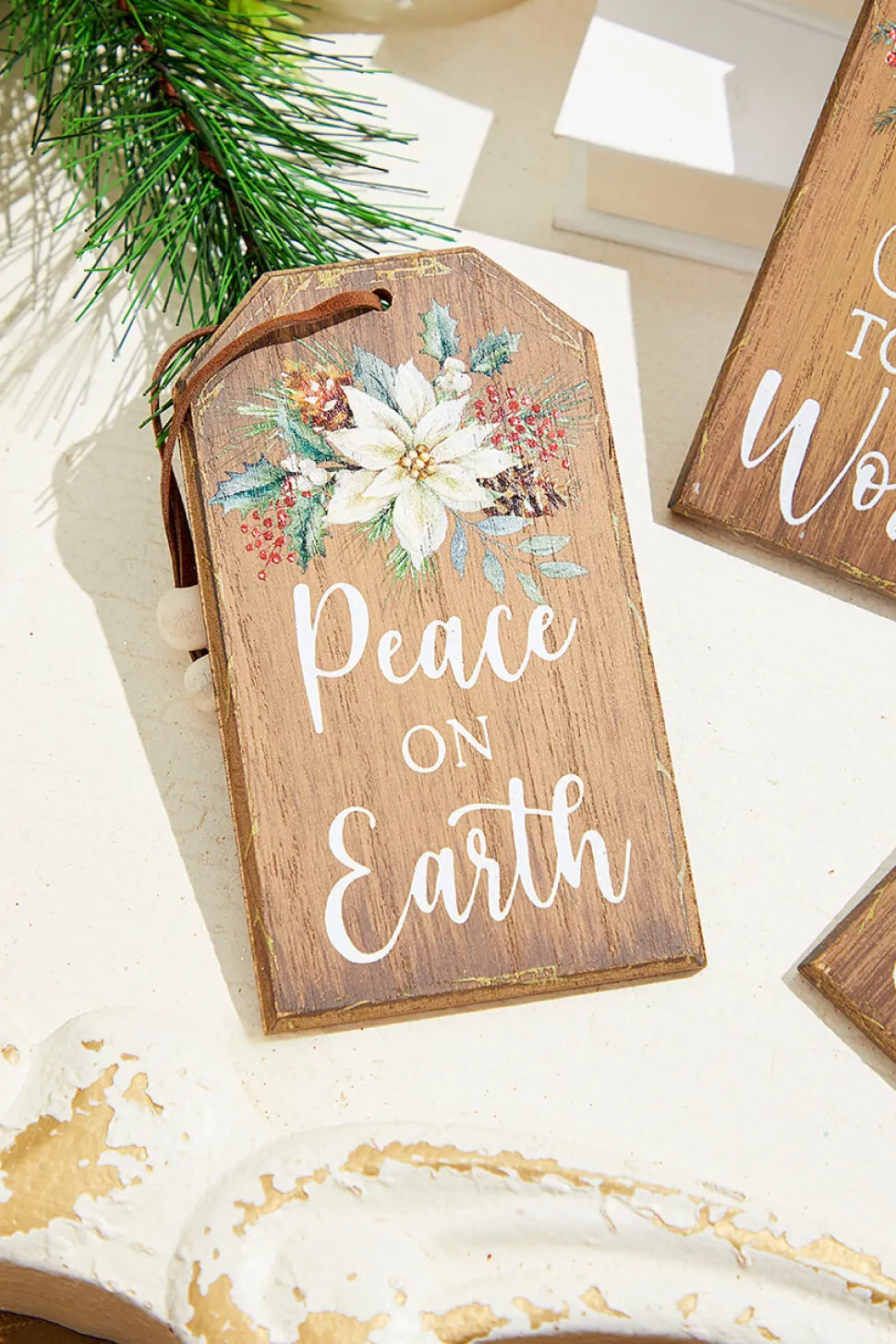 5" Religious Tag Shape Ornament