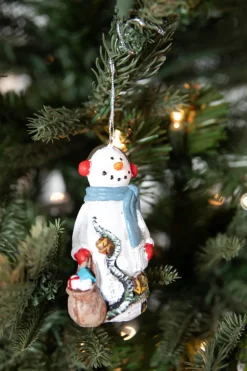 3” Resin Birch Snowman Ornament