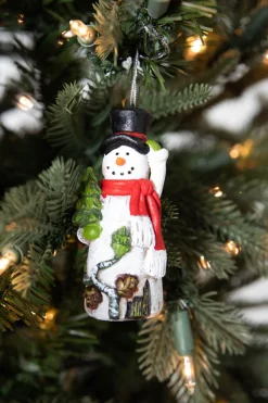 3” Resin Birch Snowman Ornament