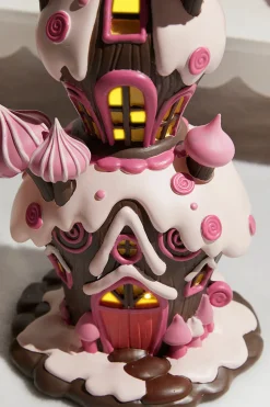 Resin Candy House with Led - Brown Pink